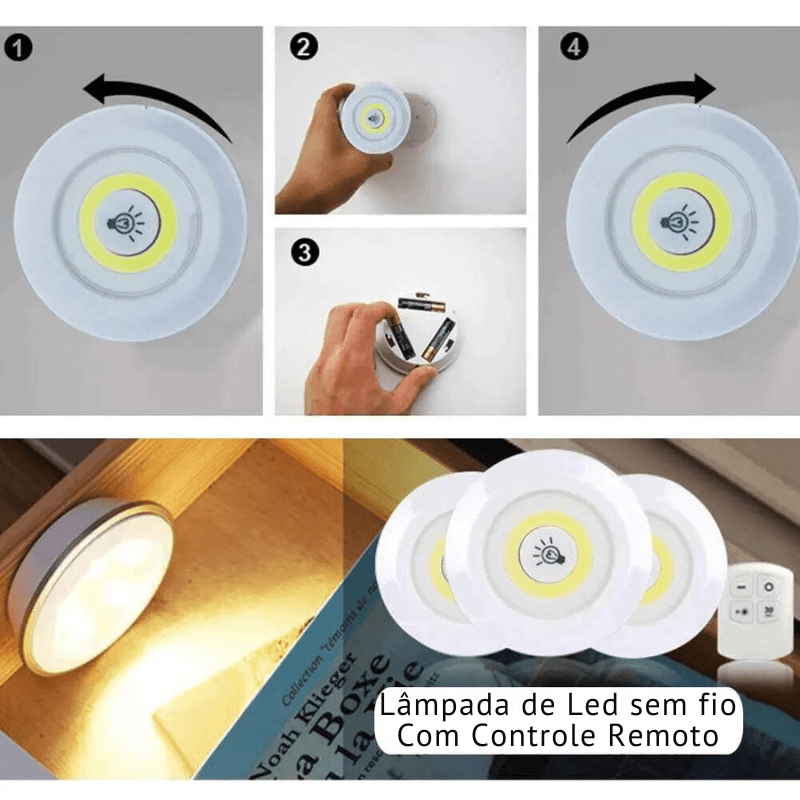 Lâmpadas de LED Sem Fio Com Controle Remoto